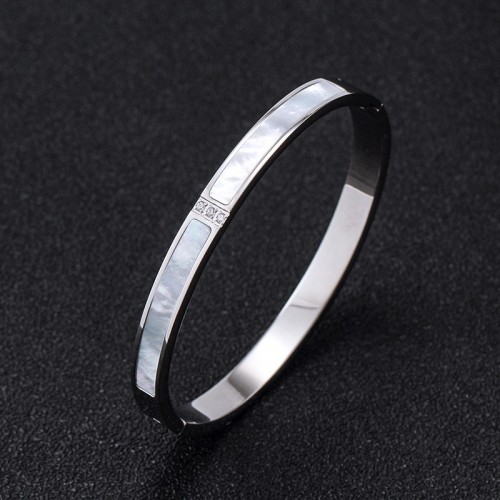 Pulseira de Aço Madrepérola Prata Refª H1